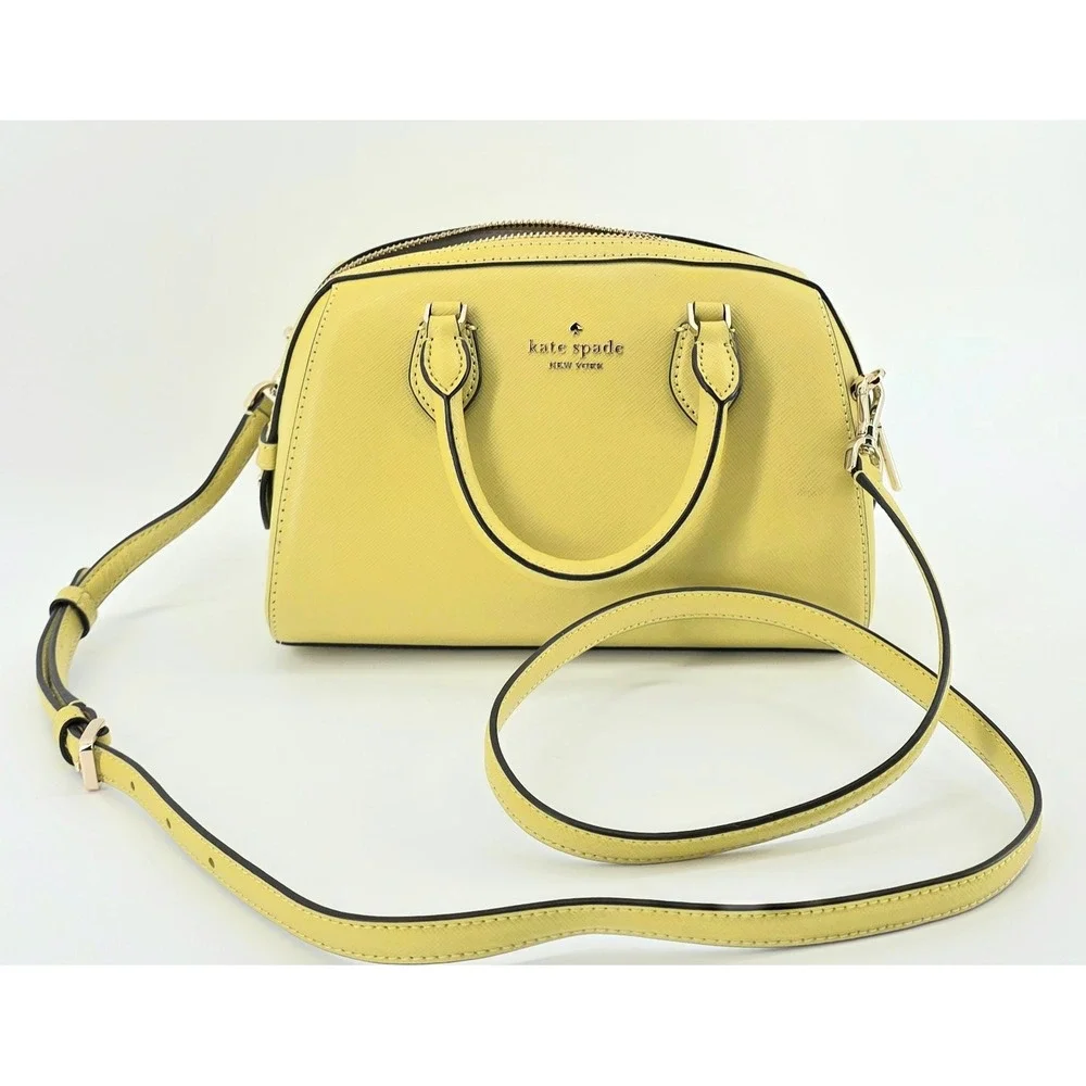 Kate Spade Preppy Satchel Saffiano Leather Crossbody Handbag Women's Yellow
